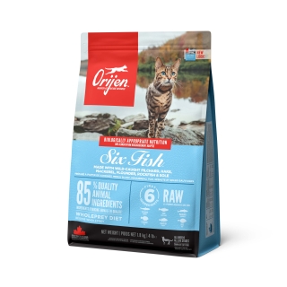 Корм беззерновой гипоаллергенный для кошек Ориджен 6 рыб (ORIJEN 6 FISH for CAT)