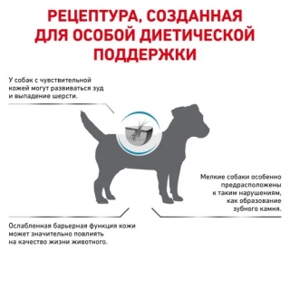 Лечебный сухой корм для собак мелких пород Роял Канин Скин Кеа Смол Дог, Skin Care Small Dog (дерматоз и выпадение шерсти)