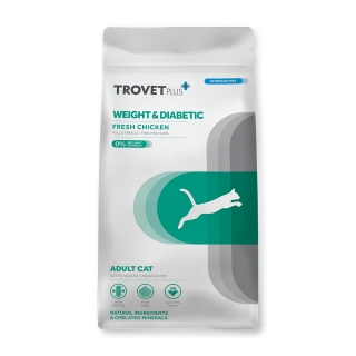 Диетический корм Trovet Plus Adult CAT Weight & Diabetes Fresh Chicken для кошек с избыточным весом/диабетом (свежая курица)