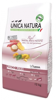 Сухой корм Unica Natura Unico Maxi для собак средних и крупных пород (Утка, рис и картофель)