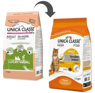 Сухой корм Unica Classe Adult Sensible Indoor для взрослых домашних кошек (Курица)