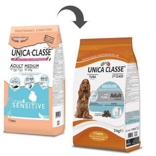 Сухой корм Unica Classe Adult Medium Sensitive для взрослых собак средних пород с чувствительной кожей (Тунец)