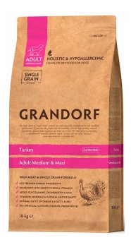 Низкозерновой корм GRANDORF DOG Adult Medium & Maxi Turkey для собак собак средних и крупных пород (Индейка)