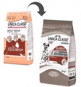 Сухой корм Unica Classe Adult Medium Equilibrium для взрослых собак средних пород с чувствительным пищеварением (Ягненок)
