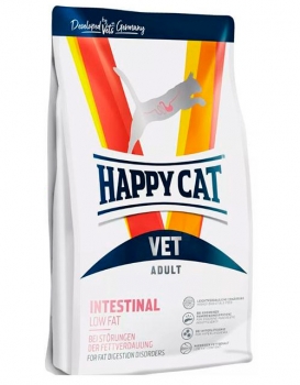 Сухой корм для кошек Happy Cat VET Diet Intestinal Low Fat Adult 35/10,5 при острых и хронических расстройствах ЖКТ и при воспалении поджелудочной железы