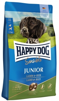Сухой корм для щенков с 7 мес. Happy Dog Junior Sensible Lamm & Reis (Ягненок и рис)