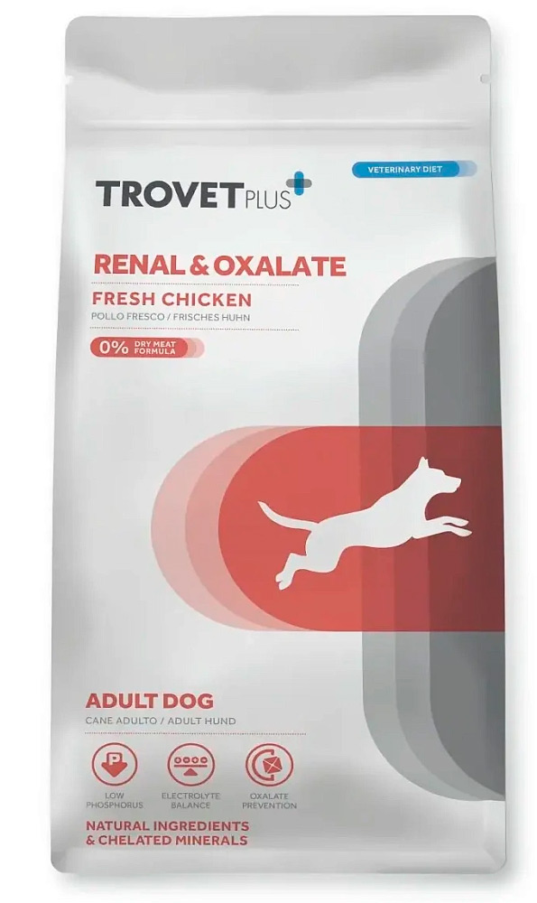 Диетический корм Trovet Plus Adult Dog Renal & Oxalate Fresh Chicken для собак при хронической почечной недостаточности (свежая курица)