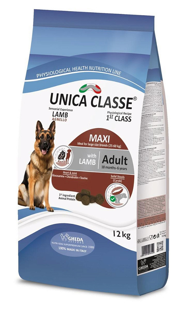 Сухой корм Unica Classe Adult Large Equilibrium для взрослых собак крупных пород с чувствительным пищеварением (Ягненок)