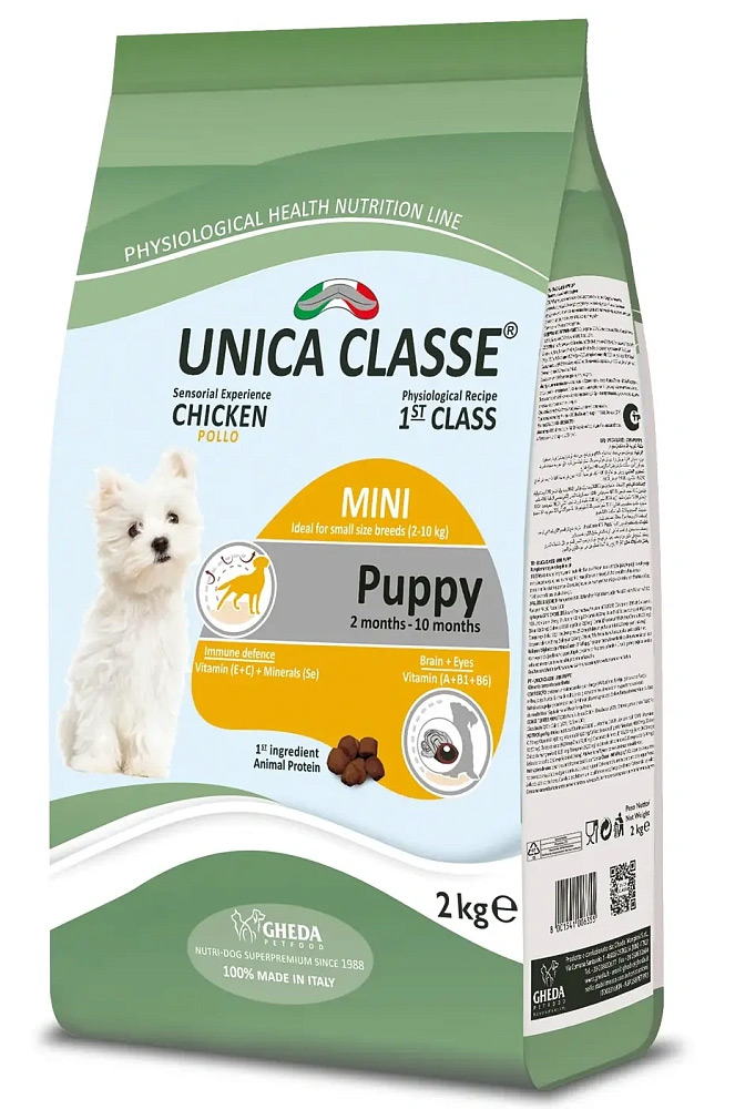 Сухой корм Unica Classe Puppy Mini Development для щенков мелких пород с 2 до 10 месяцев (Курица)