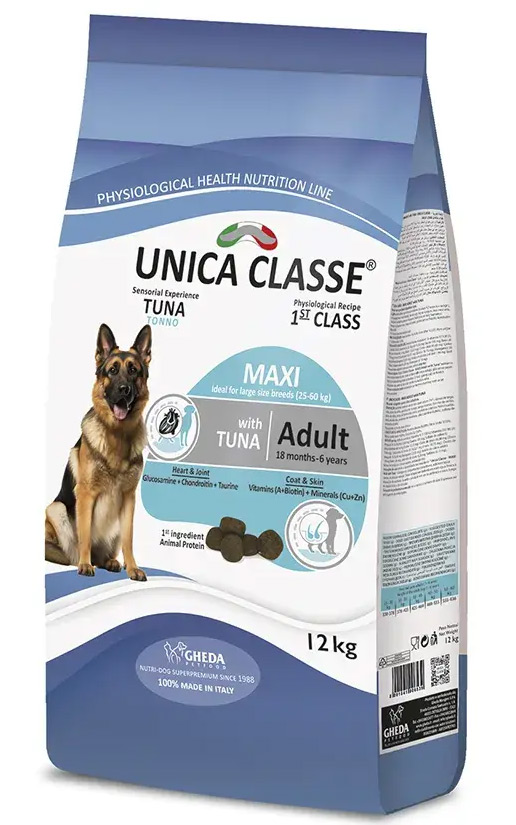 Сухой корм Unica Classe Adult Large Sensitive для взрослых собак крупных пород с чувствительной кожей (Тунец)