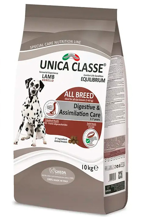 Сухой корм Unica Classe Adult Medium Equilibrium для взрослых собак средних пород с чувствительным пищеварением (Ягненок)